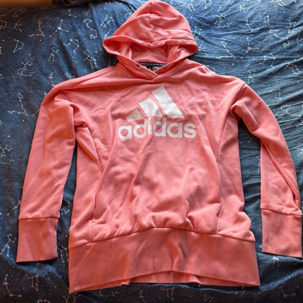 NWOT ADIDAS Pink Coral Active Wear Pullover Hoodie